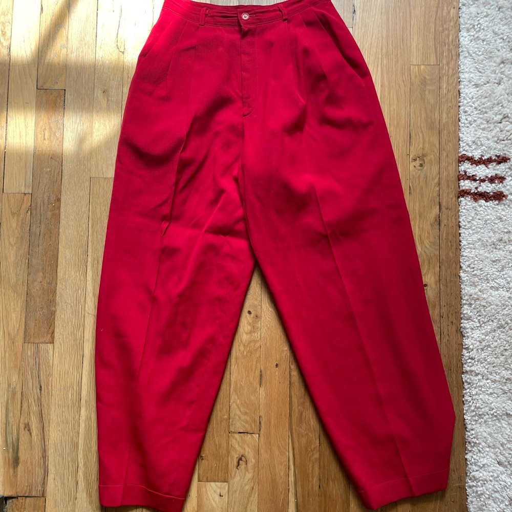 Red vintage thrifted trousers
